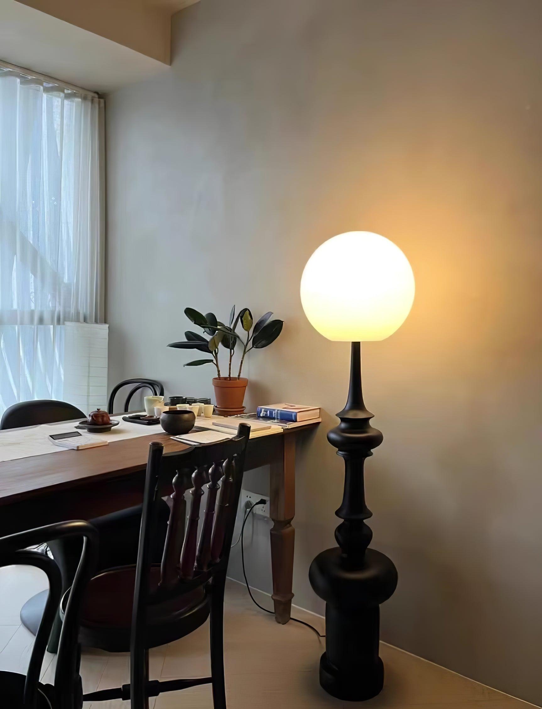 Roman Column Ambient Floor Lamp Classical Resin Standing Light for Living Room Bedroom