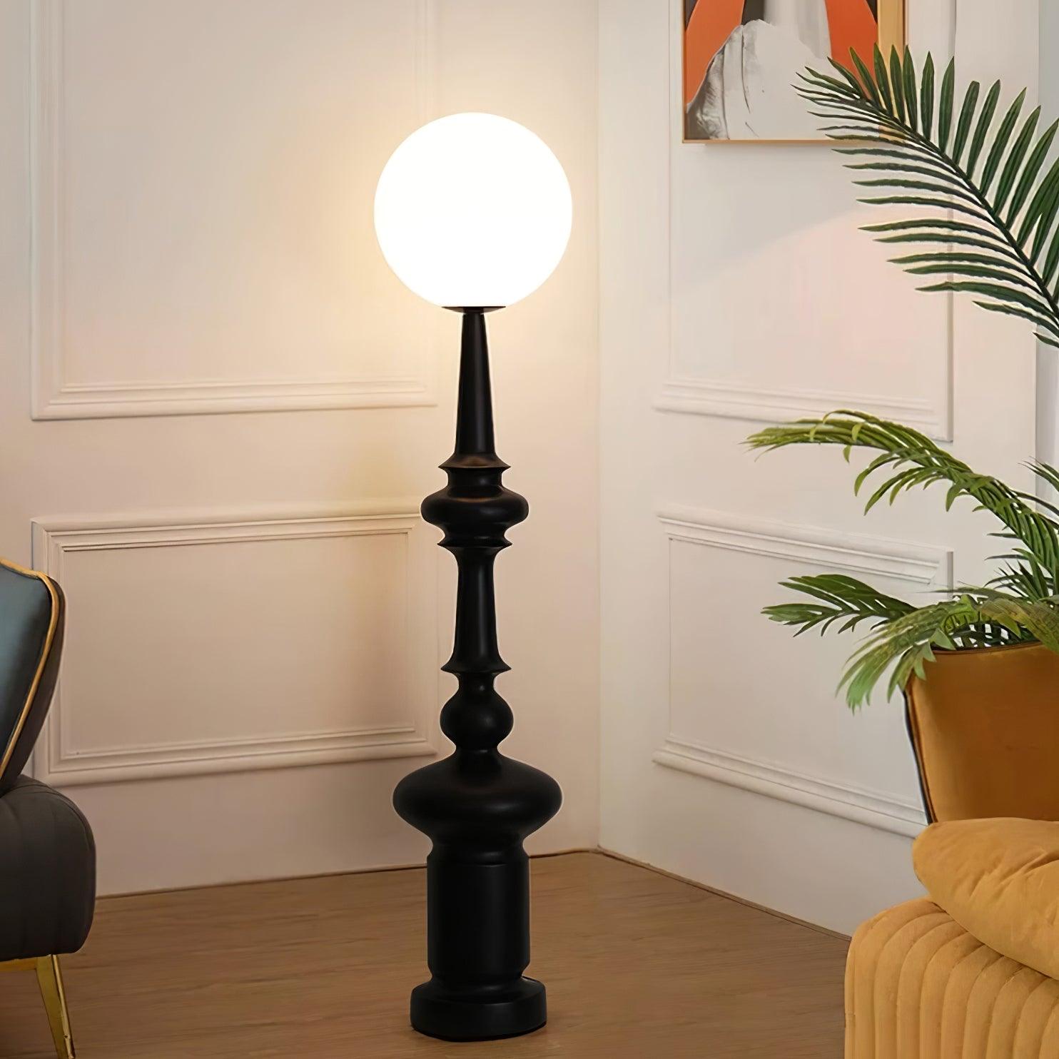 Roman Column Ambient Floor Lamp Classical Resin Standing Light for Living Room Bedroom