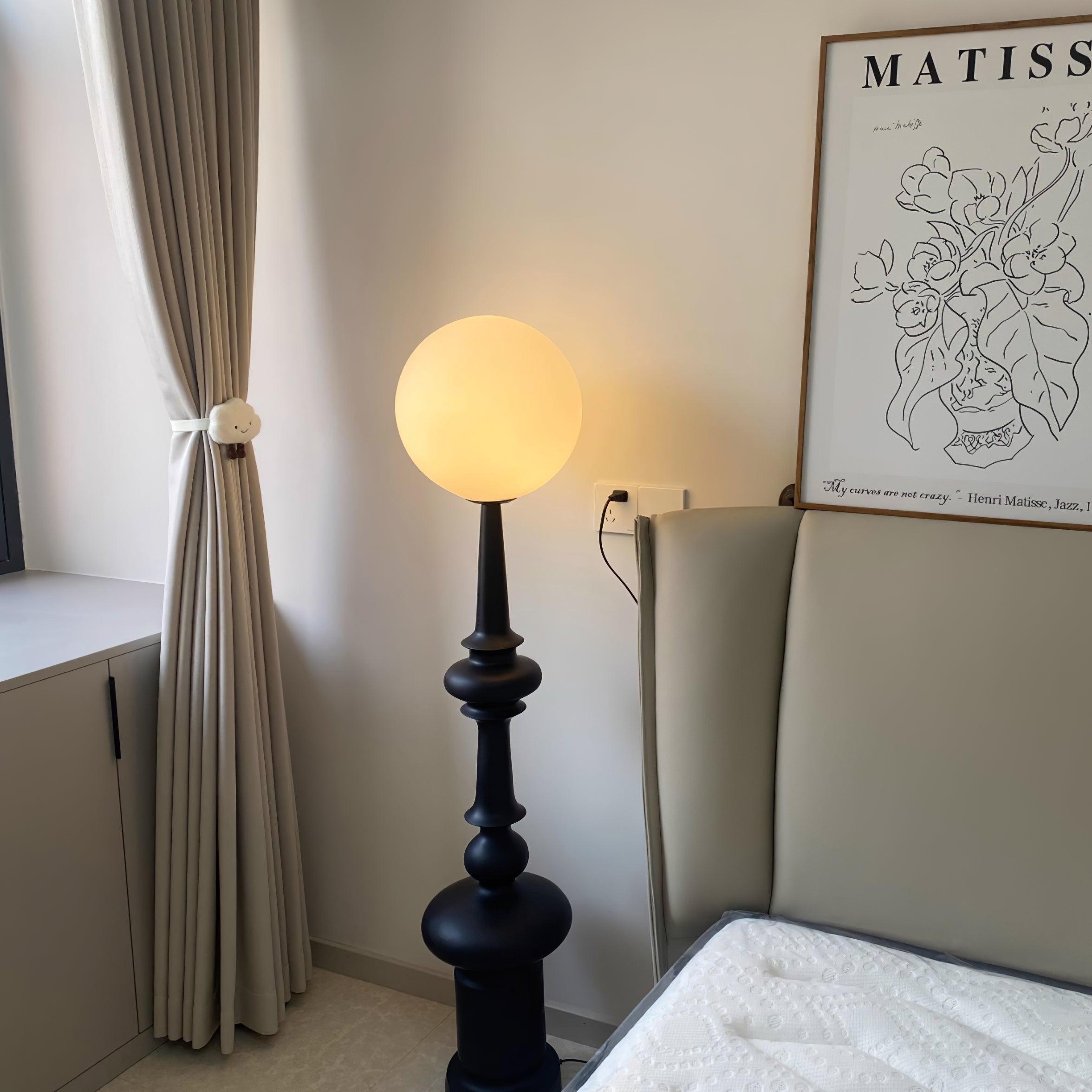 Roman Column Ambient Floor Lamp Classical Resin Standing Light for Living Room Bedroom