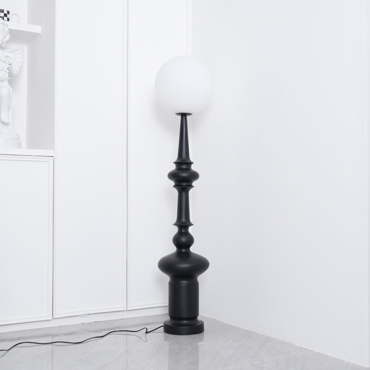 Roman Column Ambient Floor Lamp Classical Resin Standing Light for Living Room Bedroom