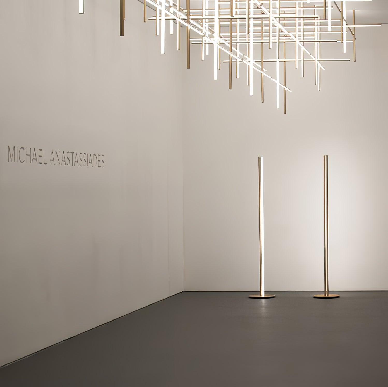 Modern Architectural LED Torchiere Floor Lamp with Minimalist Grid Design