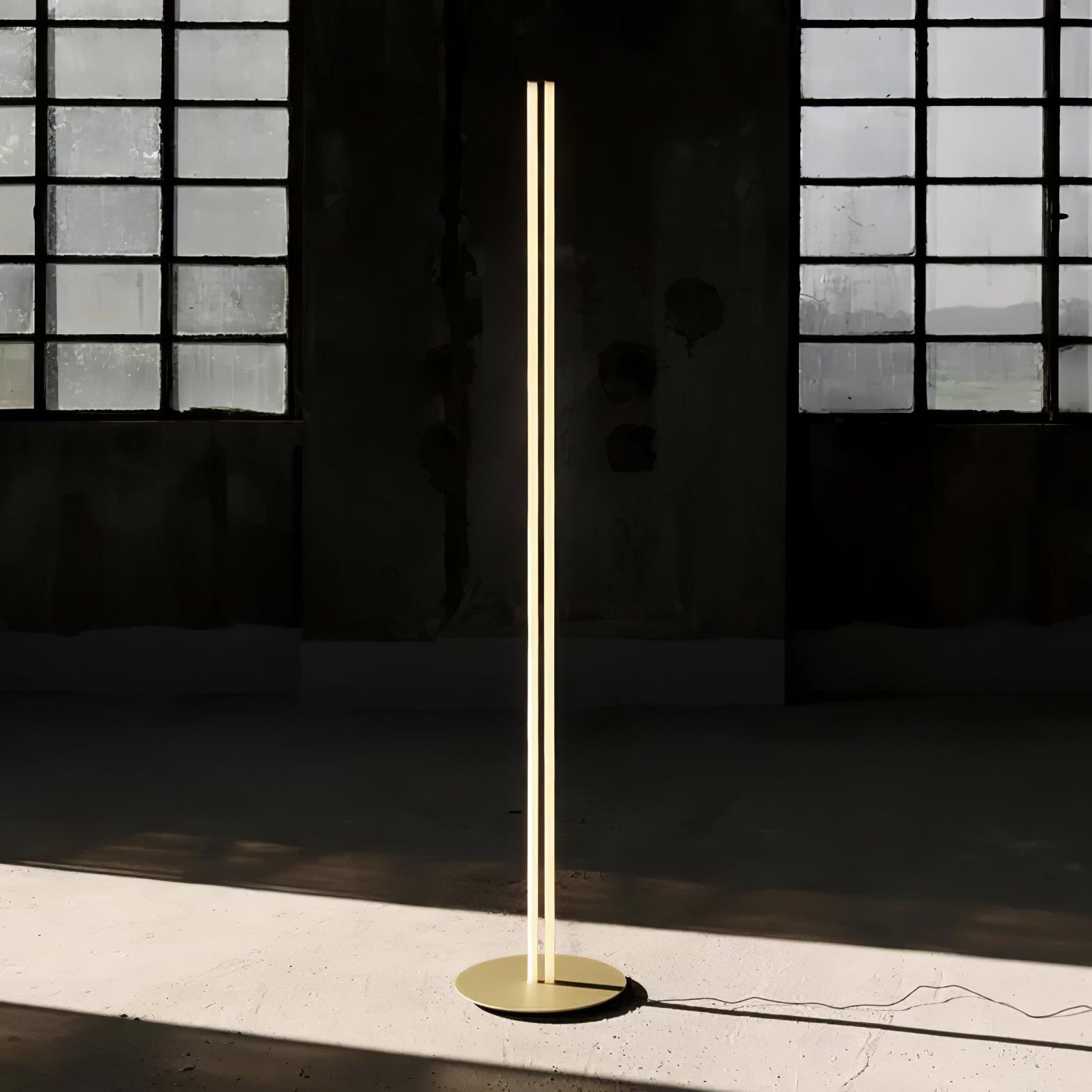 Modern Architectural LED Torchiere Floor Lamp with Minimalist Grid Design