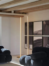 Modern Architectural LED Torchiere Floor Lamp with Minimalist Grid Design
