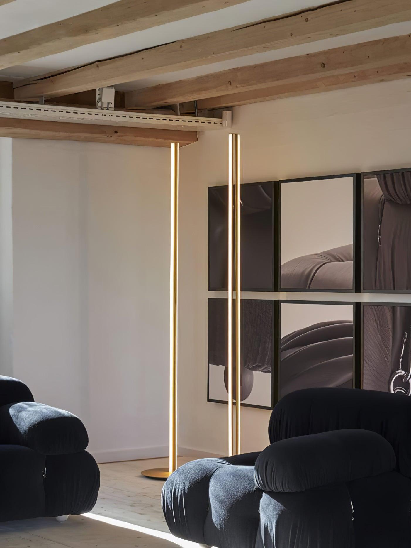 Modern Architectural LED Torchiere Floor Lamp with Minimalist Grid Design