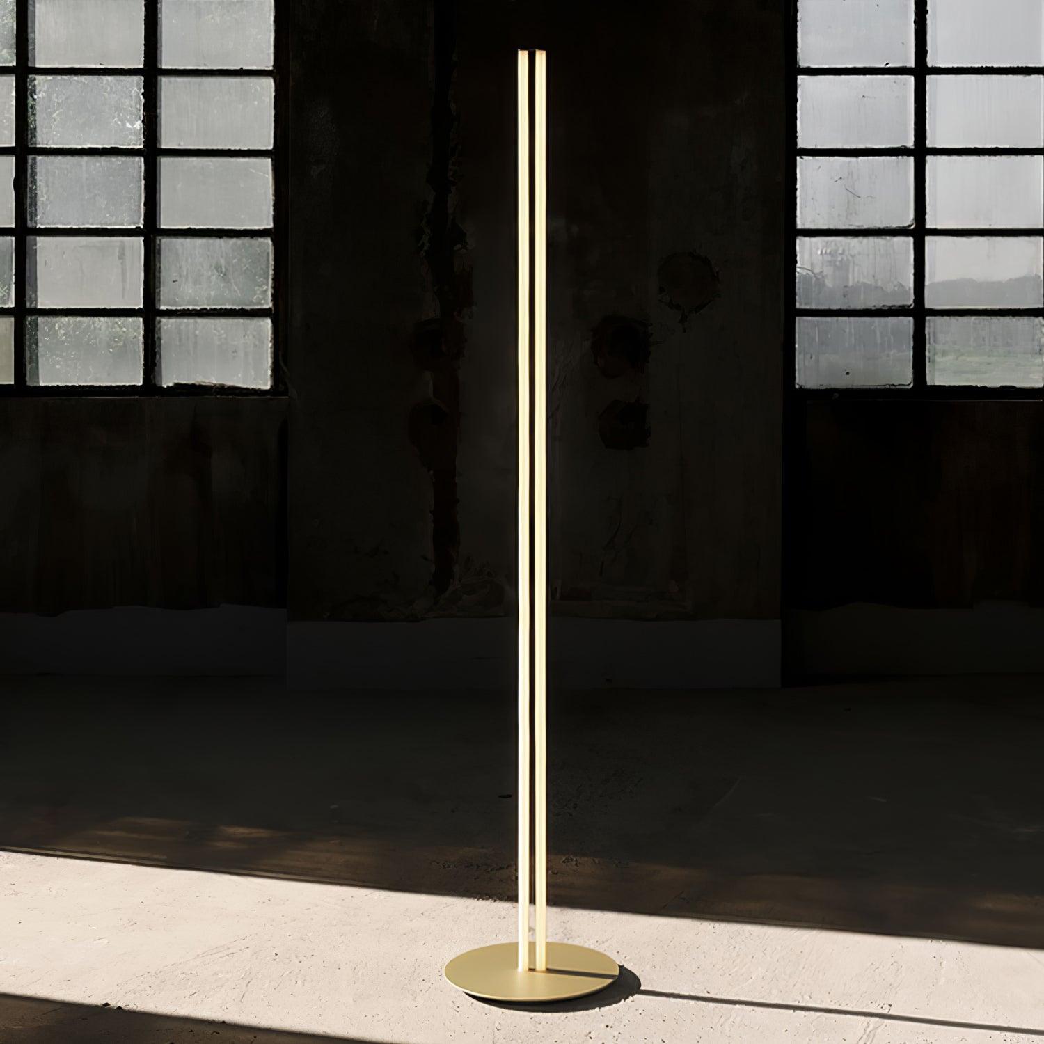Modern Architectural LED Torchiere Floor Lamp with Minimalist Grid Design