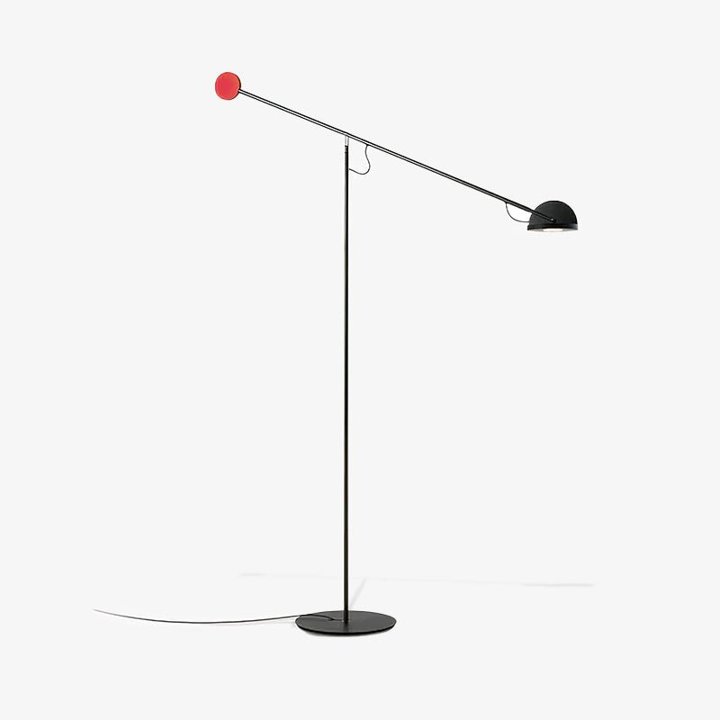 Precision Movement Adjustable LED Floor Lamp Modern Ambient Standing Light in Black and Red