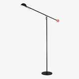 Precision Movement Adjustable LED Floor Lamp Modern Ambient Standing Light in Black and Red
