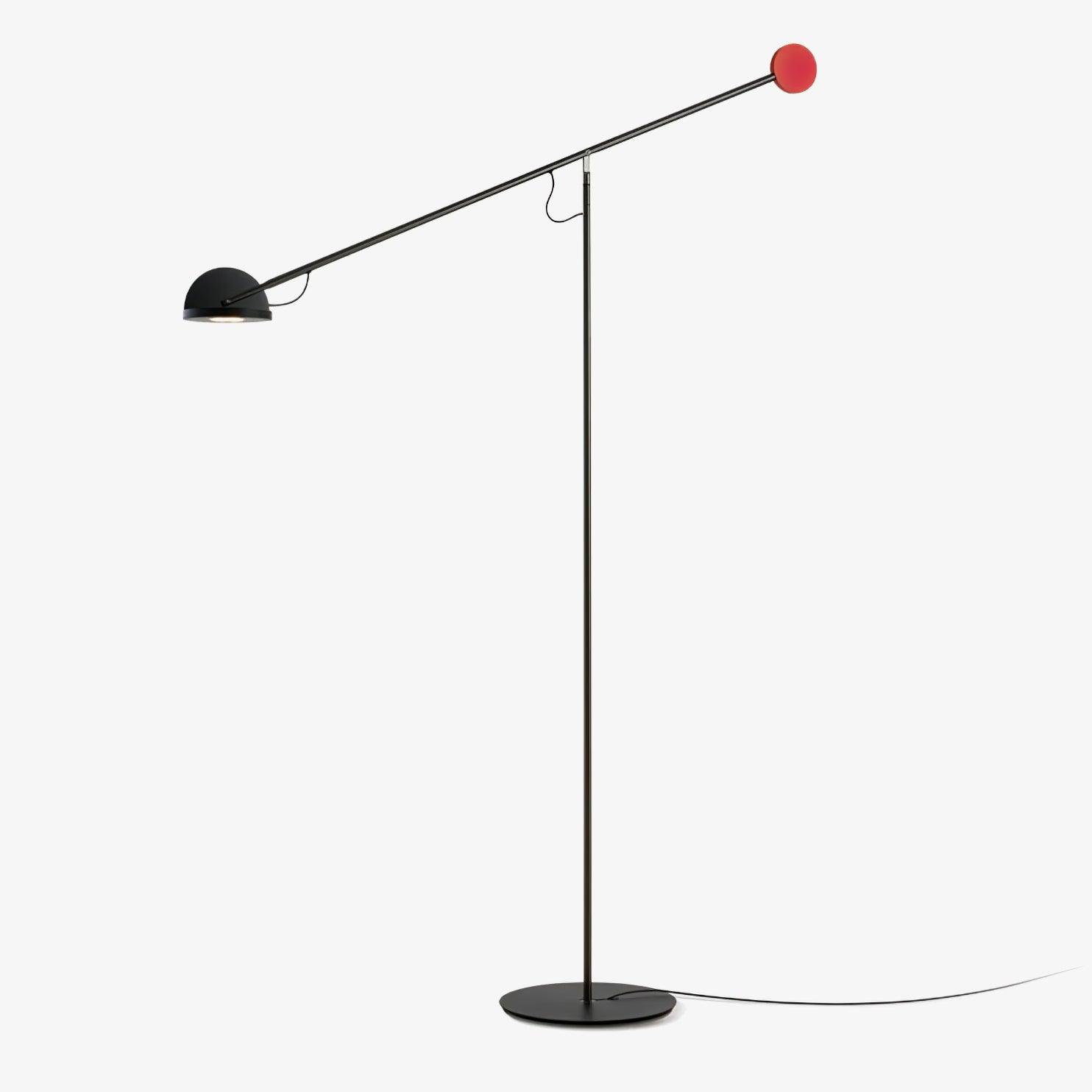 Precision Movement Adjustable LED Floor Lamp Modern Ambient Standing Light in Black and Red