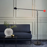 Precision Movement Adjustable LED Floor Lamp Modern Ambient Standing Light in Black and Red