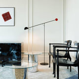 Precision Movement Adjustable LED Floor Lamp Modern Ambient Standing Light in Black and Red