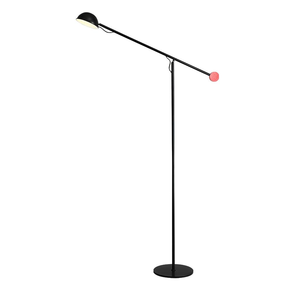 Precision Movement Adjustable LED Floor Lamp Modern Ambient Standing Light in Black and Red