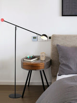 Precision Movement Adjustable LED Floor Lamp Modern Ambient Standing Light in Black and Red