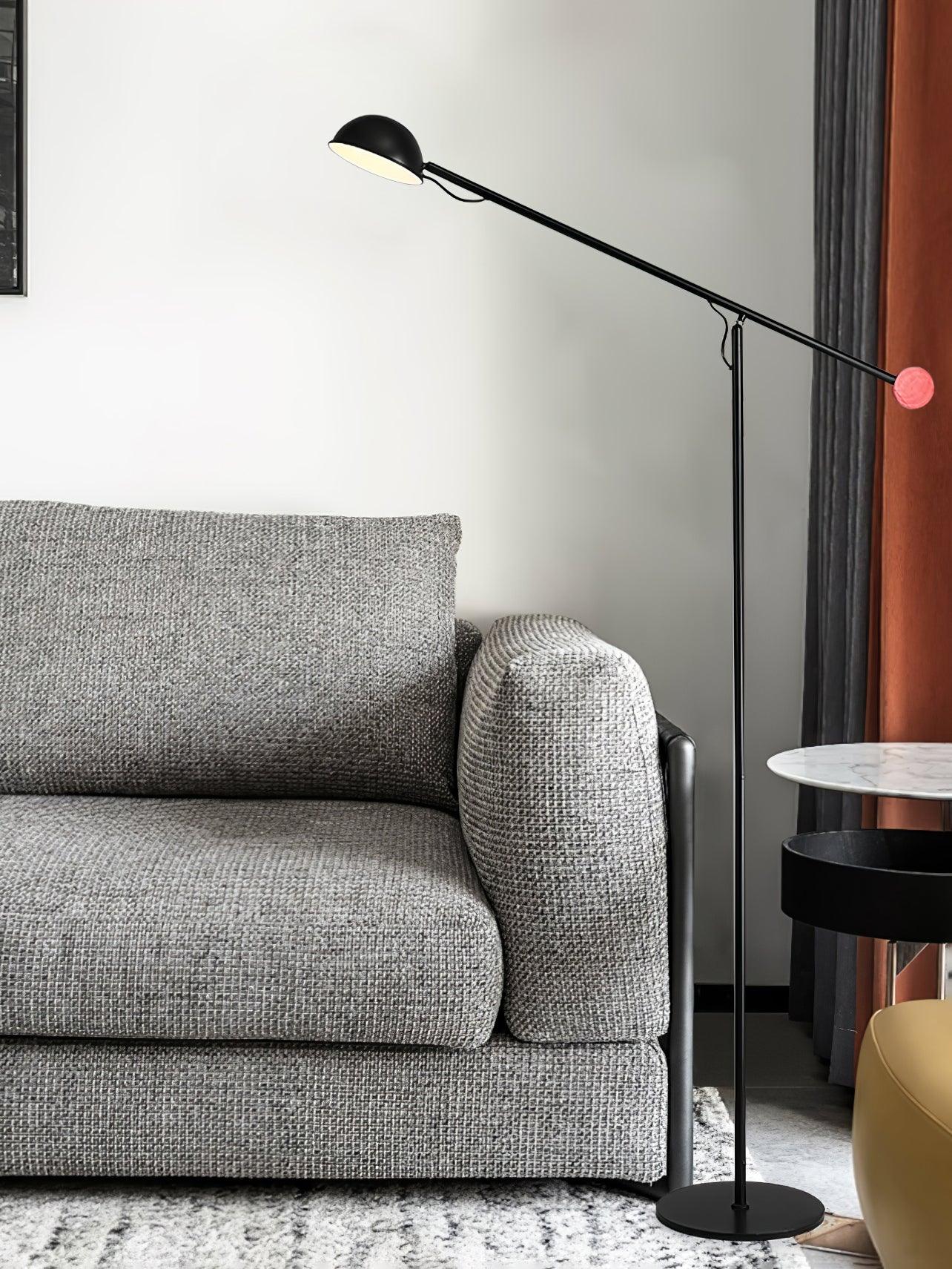 Precision Movement Adjustable LED Floor Lamp Modern Ambient Standing Light in Black and Red