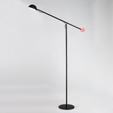 Precision Movement Adjustable LED Floor Lamp Modern Ambient Standing Light in Black and Red