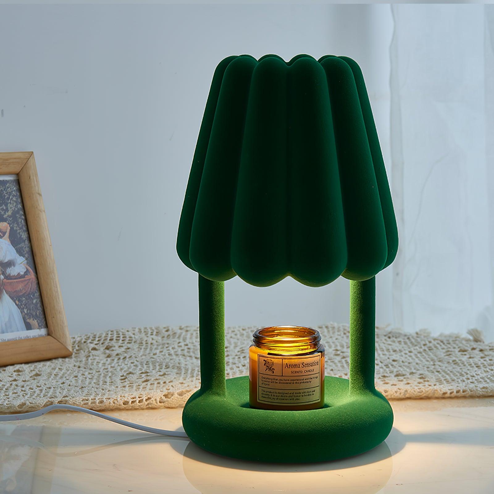 Modern Coral Ice Cream Accent Table Lamp Sculptural Flocking Resin Lighting