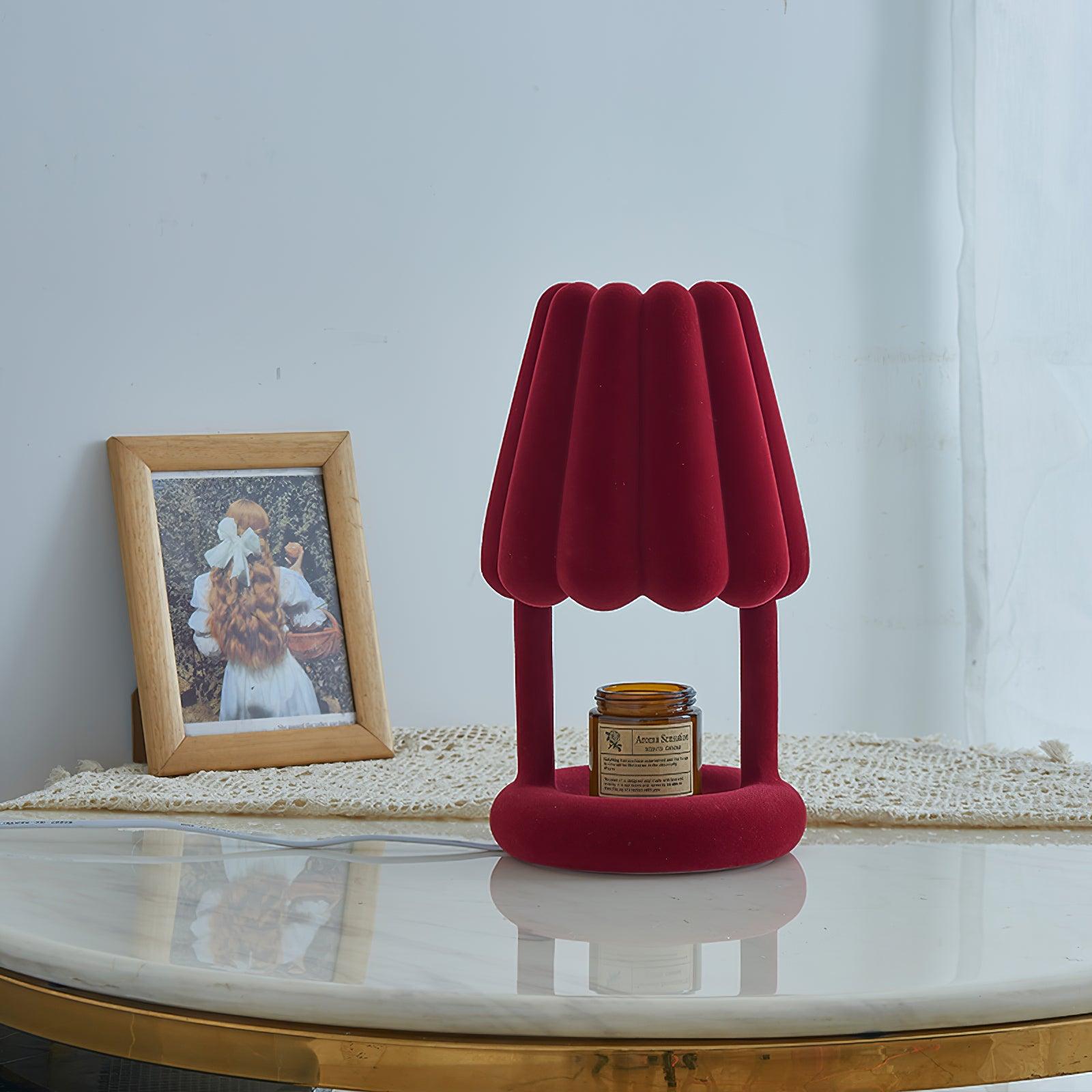 Modern Coral Ice Cream Accent Table Lamp Sculptural Flocking Resin Lighting