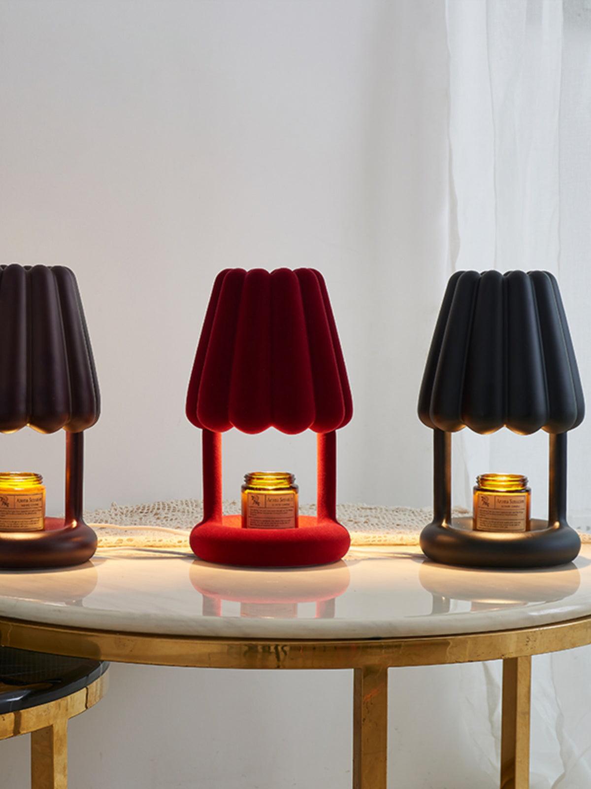 Modern Coral Ice Cream Accent Table Lamp Sculptural Flocking Resin Lighting