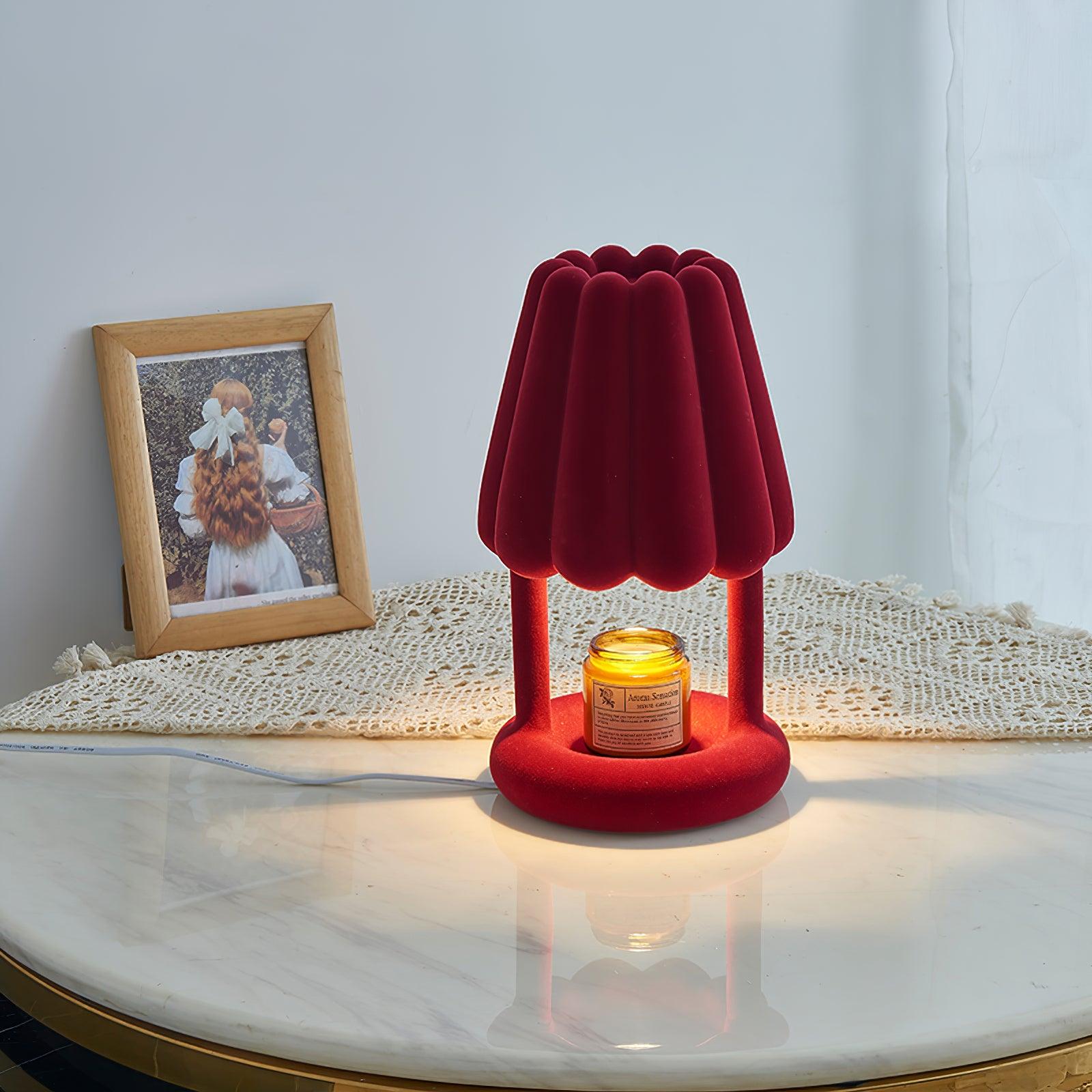 Modern Coral Ice Cream Accent Table Lamp Sculptural Flocking Resin Lighting