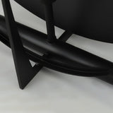 Asteria Alabaster Table Lamp Modern Black Metal Desk Light with Natural Stone Discs