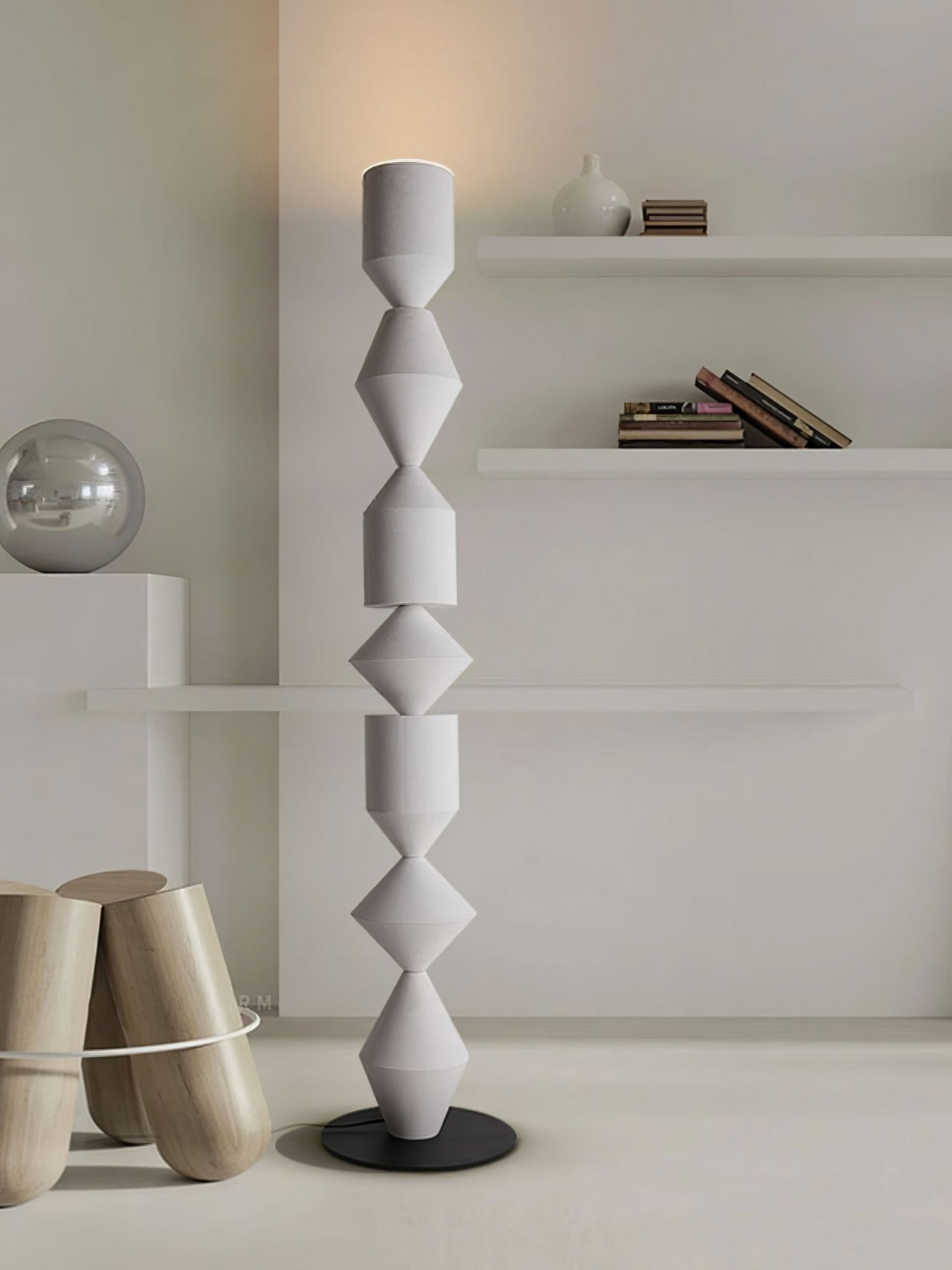Modern Costantina Geometric Tower Floor Lamp with Diamond LED Segments
