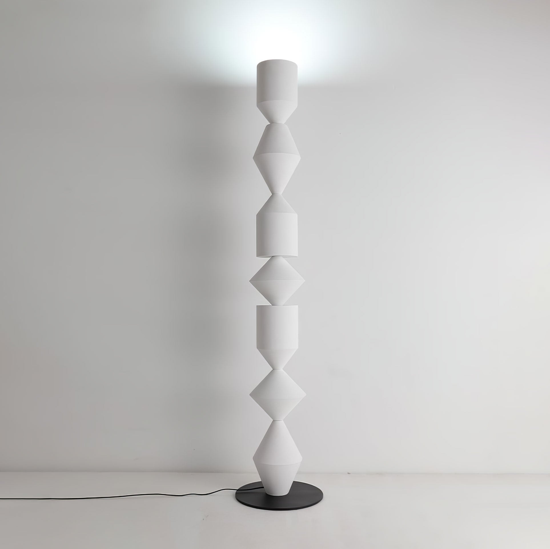 Modern Costantina Geometric Tower Floor Lamp with Diamond LED Segments