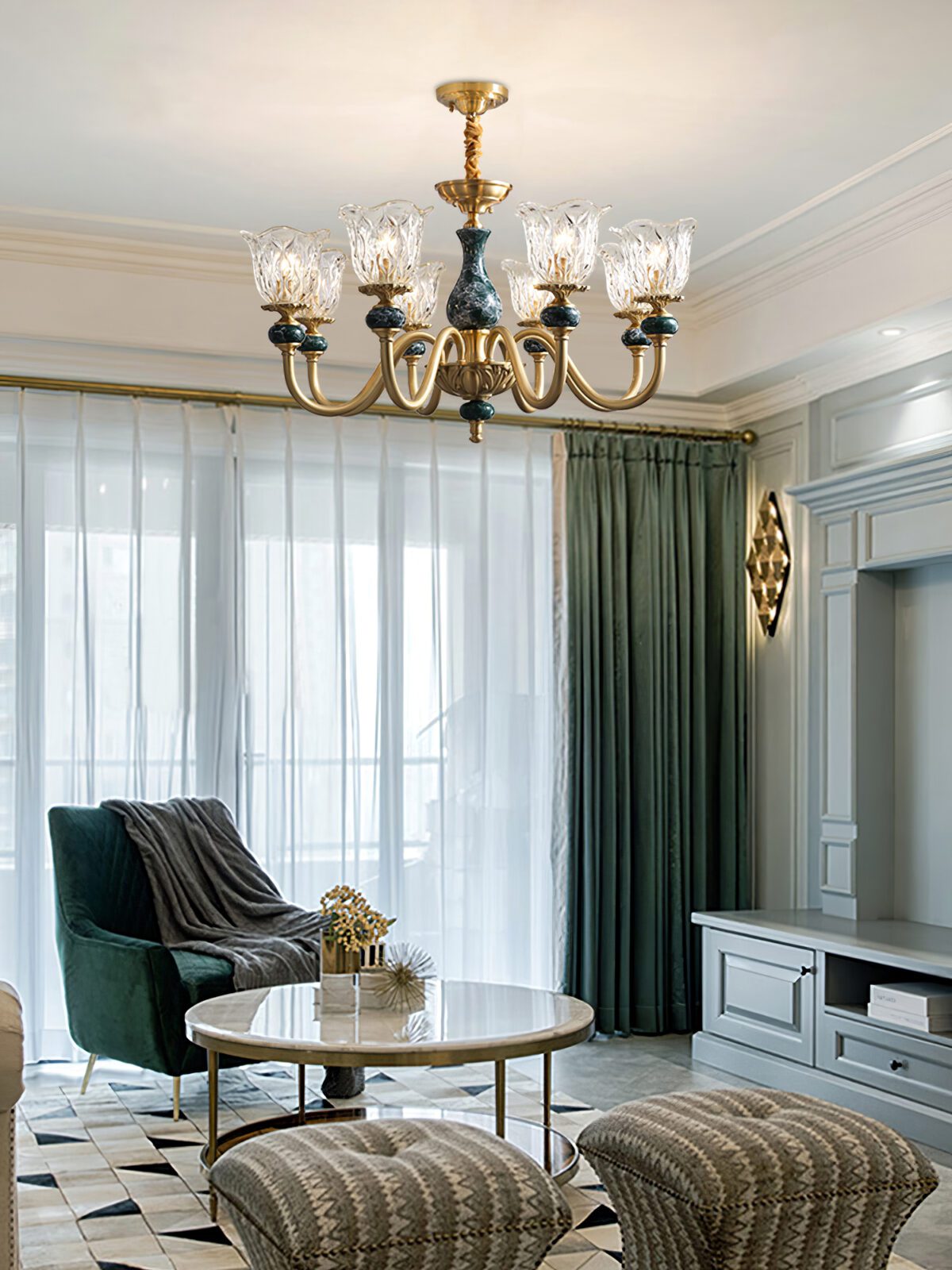 vintage-green-ceramic-and-brass-chandelier-luxury-copper-pendant-ceiling-light