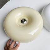 Cream Pudding Round Glass Ceiling Lamp Modern Minimalist LED Flush Mount Lighting Fixture