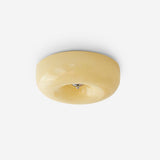 Cream Pudding Round Glass Ceiling Lamp Modern Minimalist LED Flush Mount Lighting Fixture