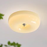 Cream Pudding Round Glass Ceiling Lamp Modern Minimalist LED Flush Mount Lighting Fixture