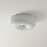 Cream Pudding Round Glass Ceiling Lamp Modern Minimalist LED Flush Mount Lighting Fixture