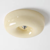 Cream Pudding Round Glass Ceiling Lamp Modern Minimalist LED Flush Mount Lighting Fixture