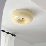 Cream Pudding Round Glass Ceiling Lamp Modern Minimalist LED Flush Mount Lighting Fixture