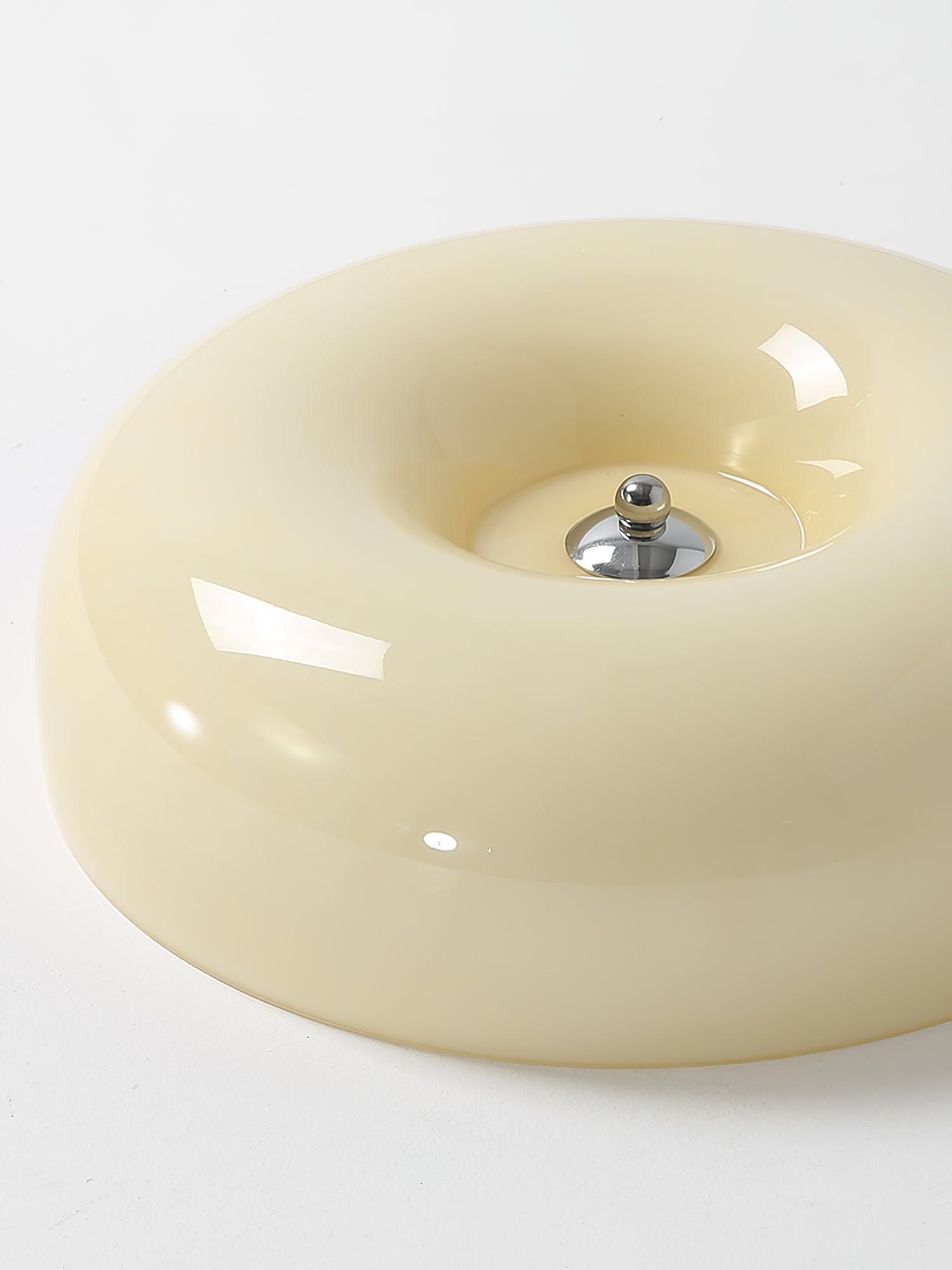 Cream Pudding Round Glass Ceiling Lamp Modern Minimalist LED Flush Mount Lighting Fixture