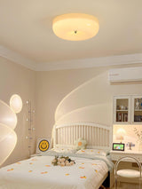 Cream Pudding Round Glass Ceiling Lamp Modern Minimalist LED Flush Mount Lighting Fixture