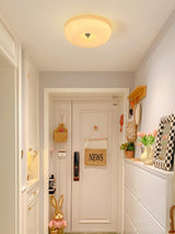 Cream Pudding Round Glass Ceiling Lamp Modern Minimalist LED Flush Mount Lighting Fixture
