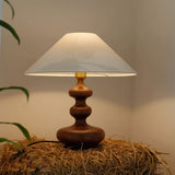 Modern Creative Gourd Table Lamp Ash Wood Nightstand Light for Bedroom and Living Room