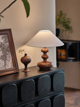 Modern Creative Gourd Table Lamp Ash Wood Nightstand Light for Bedroom and Living Room
