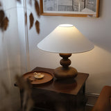 Modern Creative Gourd Table Lamp Ash Wood Nightstand Light for Bedroom and Living Room