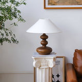 Modern Creative Gourd Table Lamp Ash Wood Nightstand Light for Bedroom and Living Room