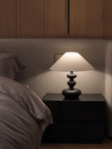 Modern Creative Gourd Table Lamp Ash Wood Nightstand Light for Bedroom and Living Room