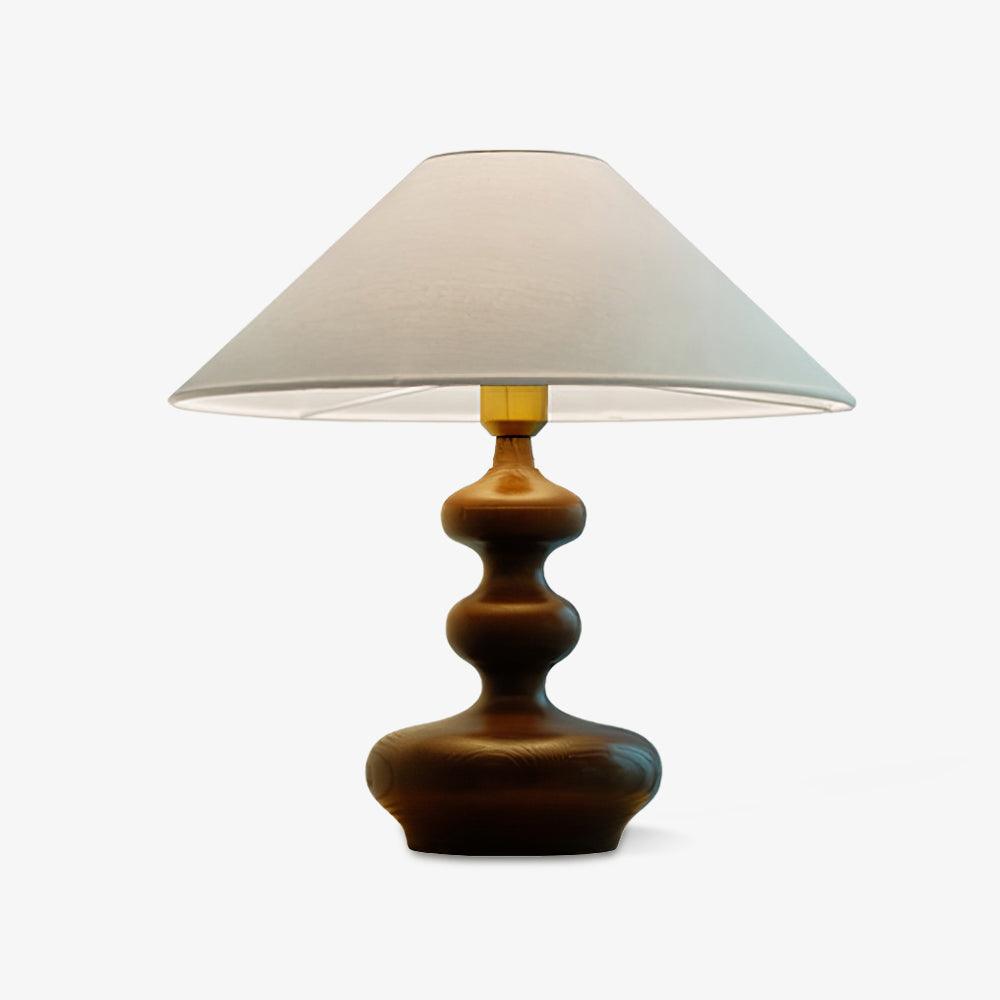 Modern Creative Gourd Table Lamp Ash Wood Nightstand Light for Bedroom and Living Room