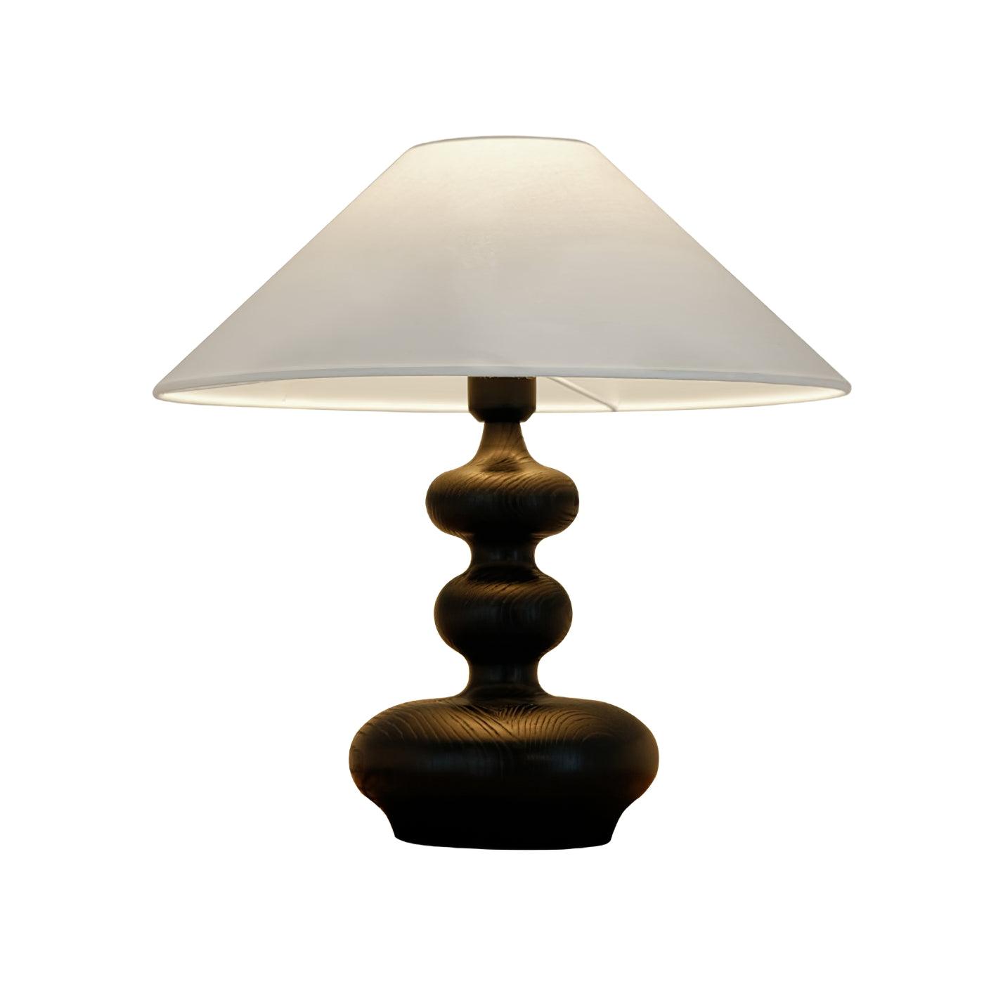 Modern Creative Gourd Table Lamp Ash Wood Nightstand Light for Bedroom and Living Room