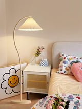 Mid Century Modern Pleated Shade Floor Lamp Retro Elegant Standing Light for Living Room