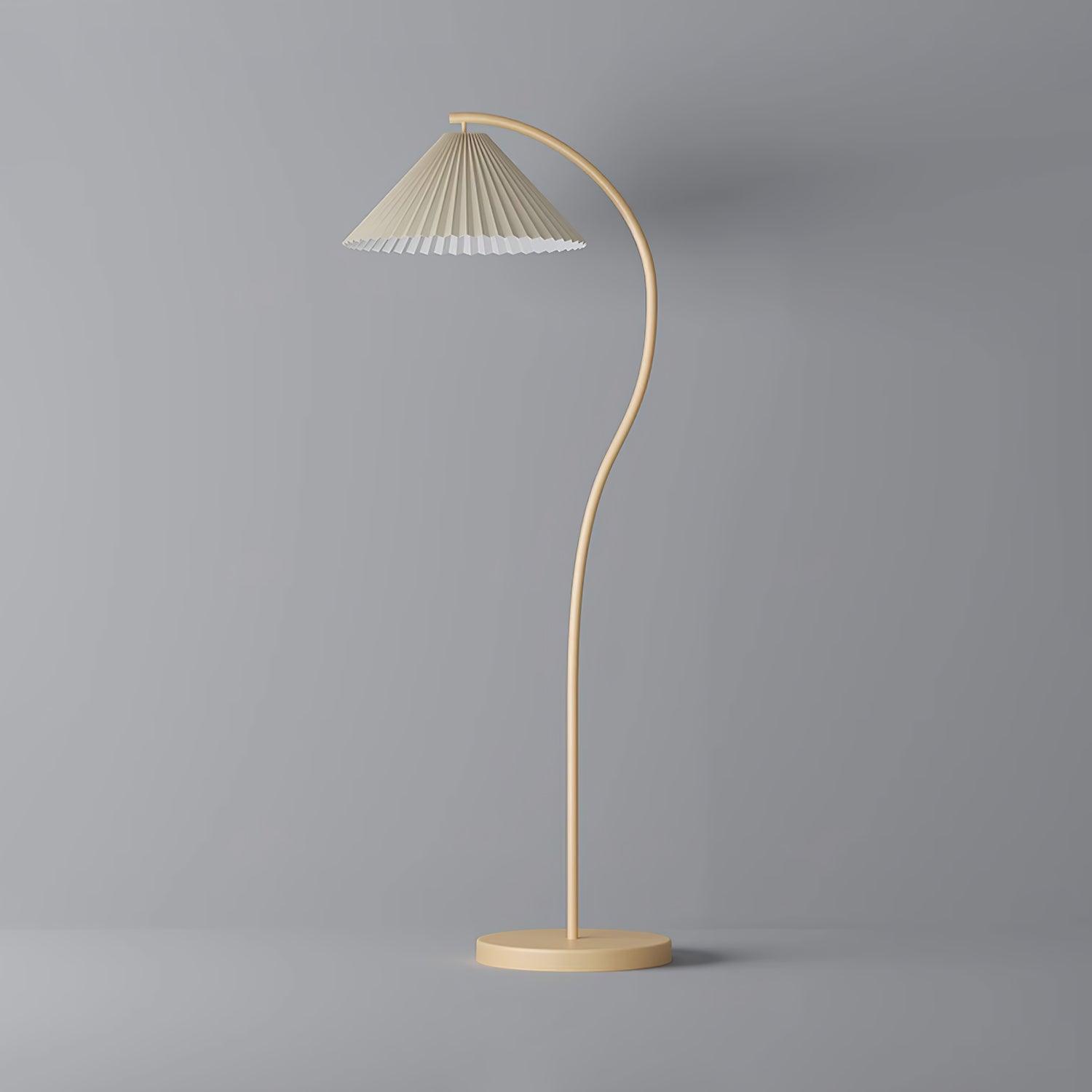 Mid Century Modern Pleated Shade Floor Lamp Retro Elegant Standing Light for Living Room