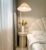 Mid Century Modern Pleated Shade Floor Lamp Retro Elegant Standing Light for Living Room