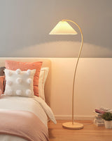 Mid Century Modern Pleated Shade Floor Lamp Retro Elegant Standing Light for Living Room