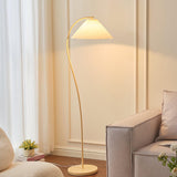 Mid Century Modern Pleated Shade Floor Lamp Retro Elegant Standing Light for Living Room