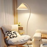 Mid Century Modern Pleated Shade Floor Lamp Retro Elegant Standing Light for Living Room