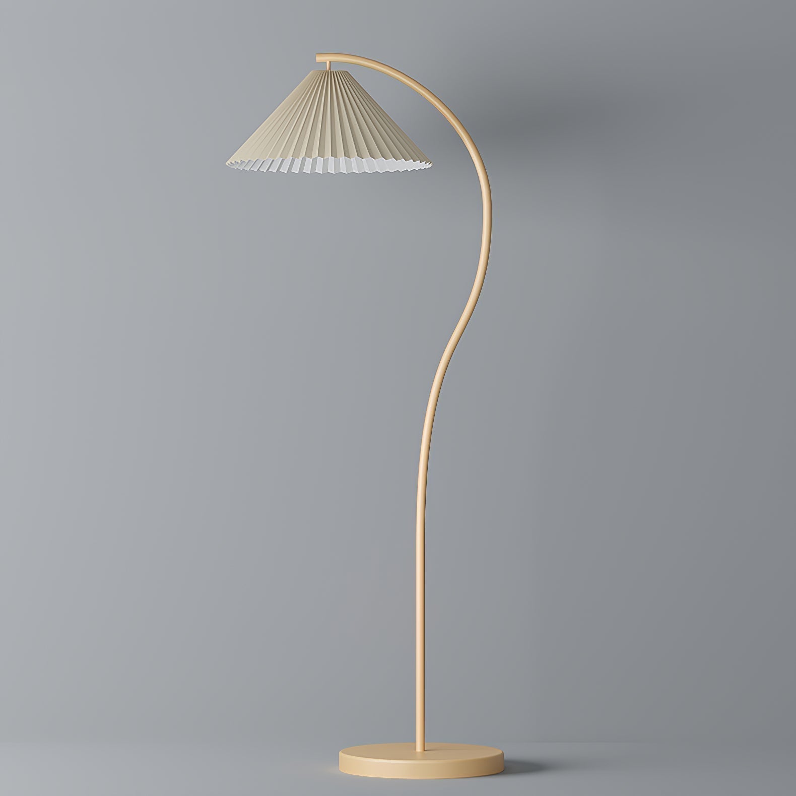 Mid Century Modern Pleated Shade Floor Lamp Retro Elegant Standing Light for Living Room
