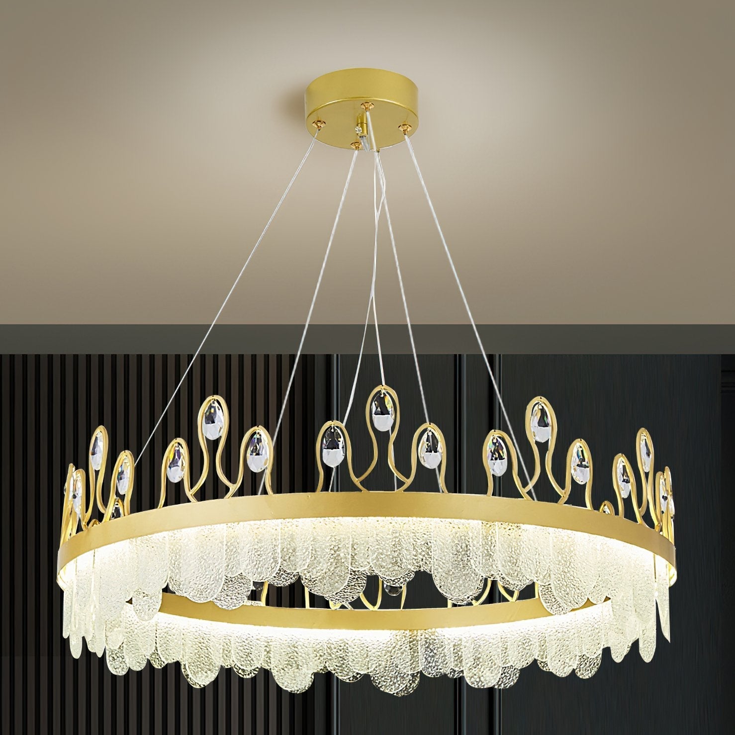 luxury-crown-design-glass-crystal-pendant-light-gold-finish-integrated-led-chandelier